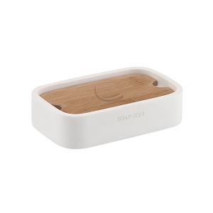 Ninfea Soap Dish - White/Bamboo