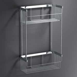 Mix Double Rectuangular Basket - Chrome