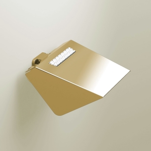 S8 Swarovski Toilet Roll Holder with Flap - Gold