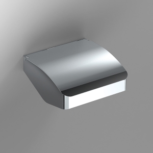 S Cube Toilet Roll Holder with Flap - Chrome