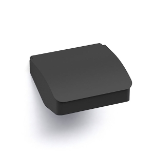 S Cube Toilet Roll Holder with Flap - Black