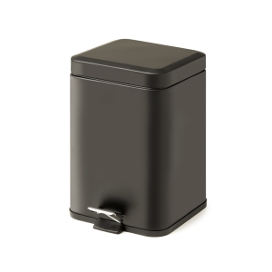 Square Pedal Bin 5L Soft Close - Black