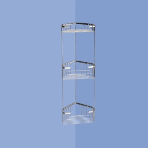 Gedy Triple Corner Basket - Chrome