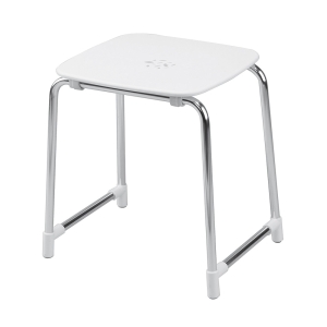 Prima Classe Bathroom Stool - White/Chrome