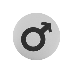 Urban Steel Sign - Male Symbol - Brushed