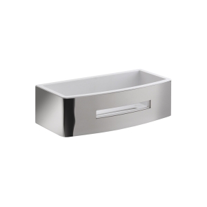 Poseidon Rectangular Basket - Chrome/White