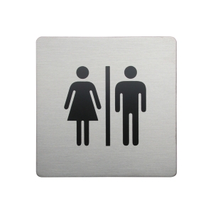 Urban Steel Square Sign - Male/Female - Brushed