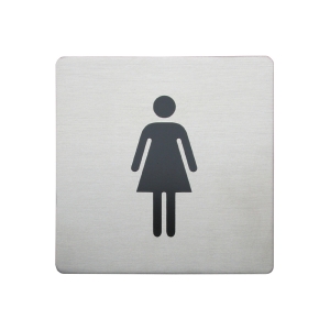 Urban Steel Square Sign - Woman - Brushed