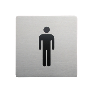Urban Steel Square Sign - Male - Brushed