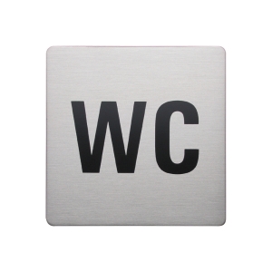 Urban Steel Square Sign - WC - Brushed