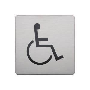 Urban Steel Square Sign - Disabled - Brushed