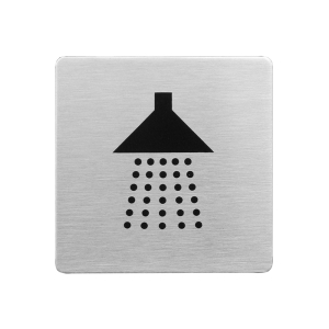 Urban Steel Square Sign - Shower - Brushed