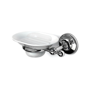 Albany Soap Dish - Chrome/White