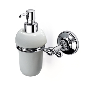 Albany Soap Dispenser - Chrome/White