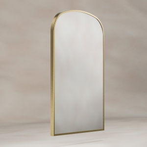 Delphine Overmantle Arch Mirror 60x90cm - Brushed Brass