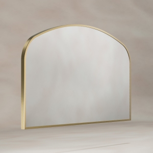 Delphine Overmantle Arch Mirror 120x70cm - Brushed Brass