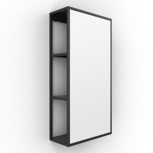 Dockside Mirror With Open Shelving 30 - Black