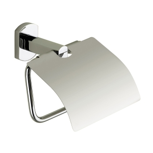Edera Plus Toilet Roll Holder with Flap - Chrome
