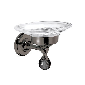 Oriental Crystal Soap Dish - Black Chrome