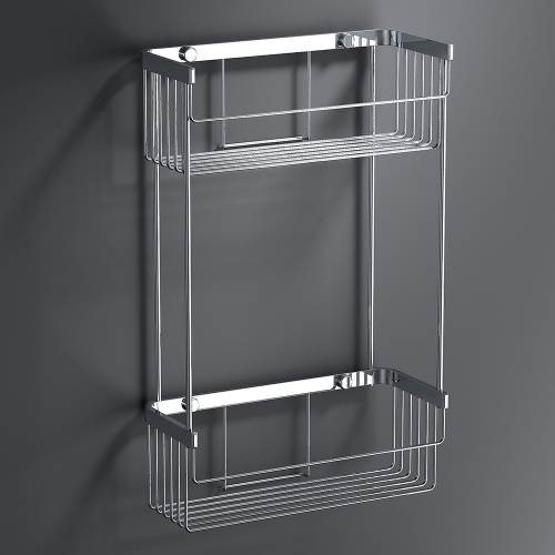 Mix Double Rectuangular Basket - Chrome