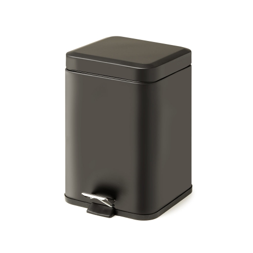 Square Pedal Bin 5L Soft Close - Black