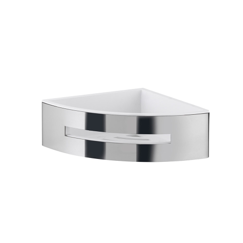 Poseidon Corner Basket - Chrome/White