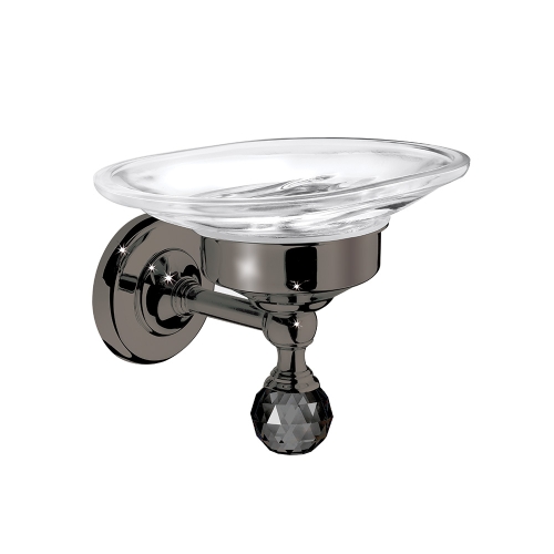 Oriental Crystal Soap Dish - Black Chrome