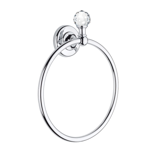 Oriental Crystal Towel Ring - Chrome